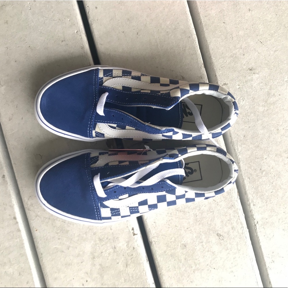Vans: blue checkered old school